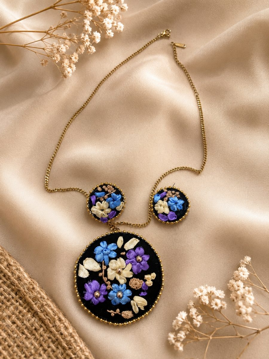 Ribbon Hand embroidery Jewellery